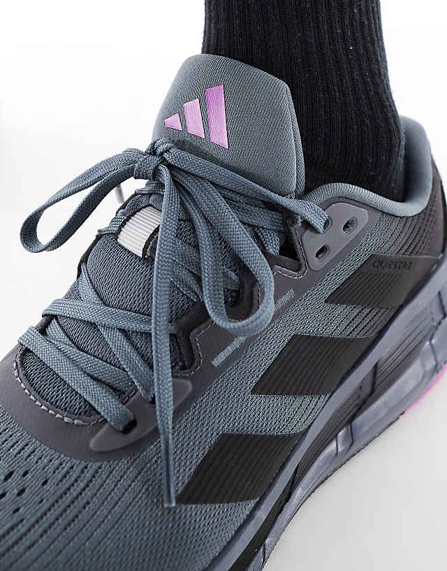 Asos Adidas Running Questar 3 Trainers In Grey And Purple