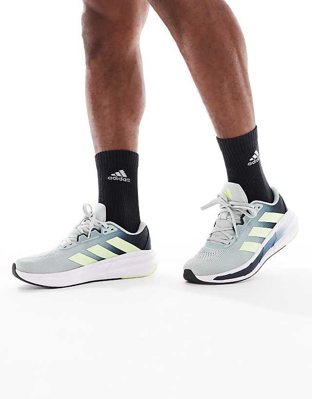 asos adidas Running Questar 3 trainers in grey and yellow