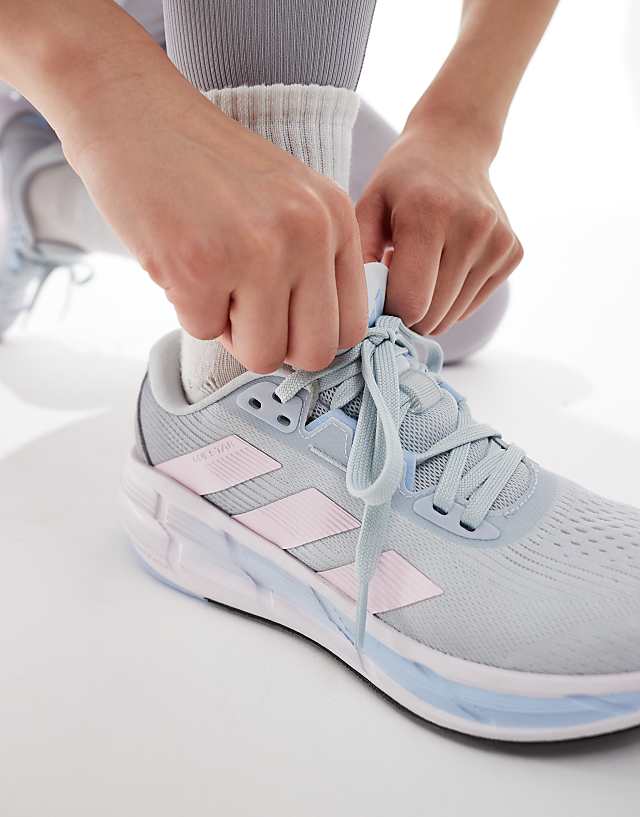 Asos Adidas Running Questar Trainers 3 In Blue And Pink