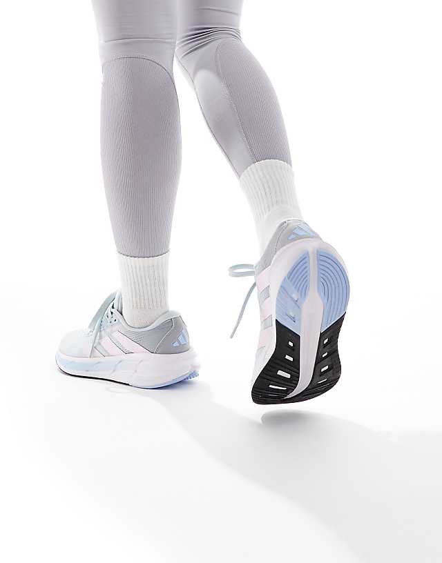Asos Adidas Running Questar Trainers 3 In Blue And Pink