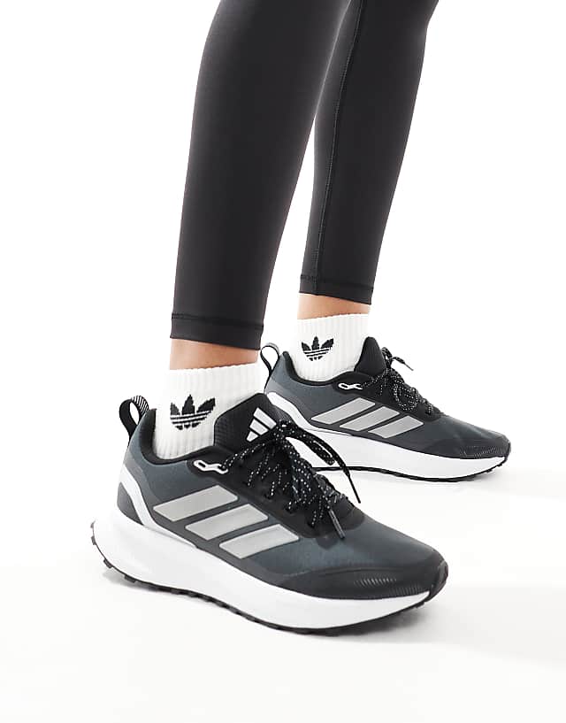 asos adidas Running RunFalcon 5 trail trainers in black and grey