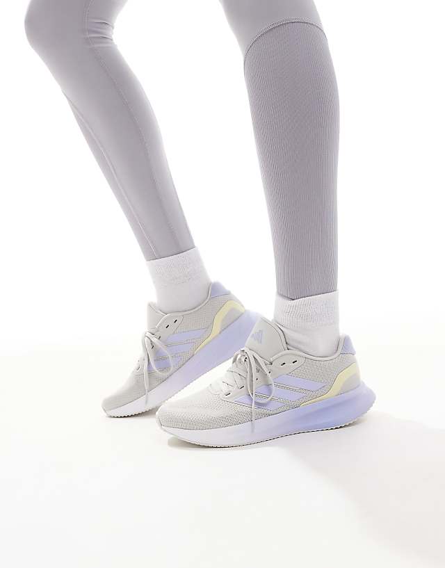 Asos Adidas Running Runfalcon 5 Trainers In Grey And Lilac
