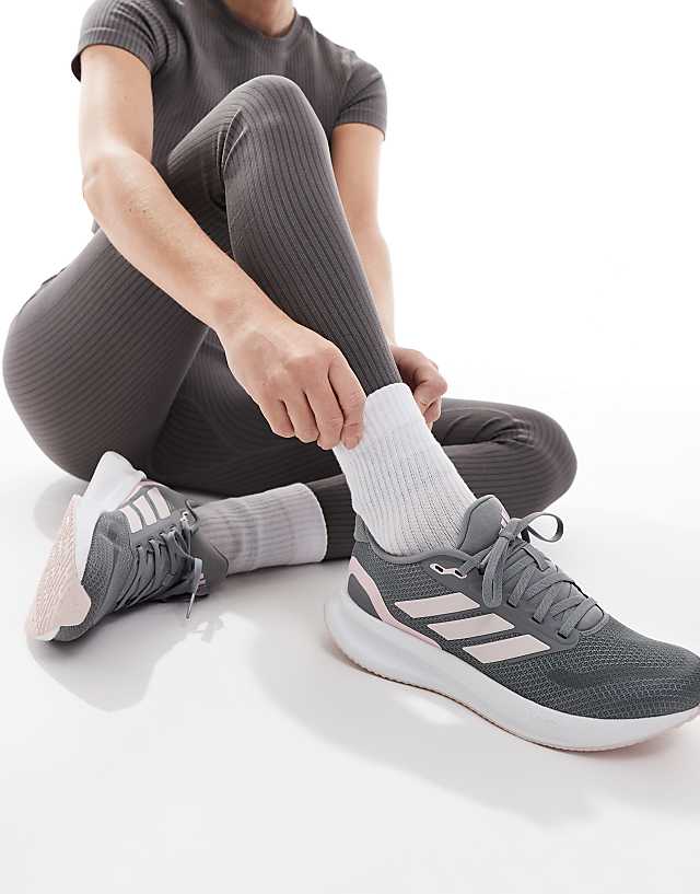 Asos Adidas Running RunFalcon 5 Trainers In Grey And Pink