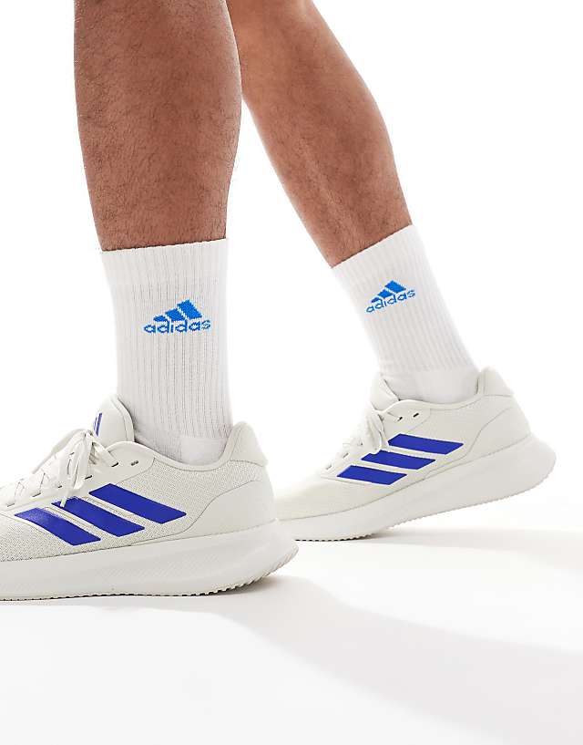 Asos Adidas Running Runfalcon 5 Trainers In Light Grey And Blue
