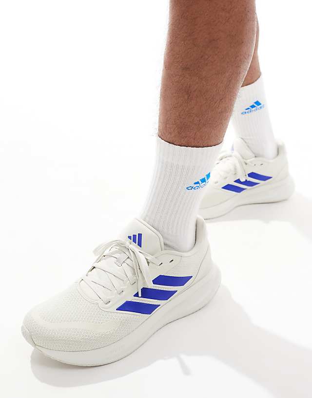 asos adidas Running Runfalcon 5 trainers in light grey and blue