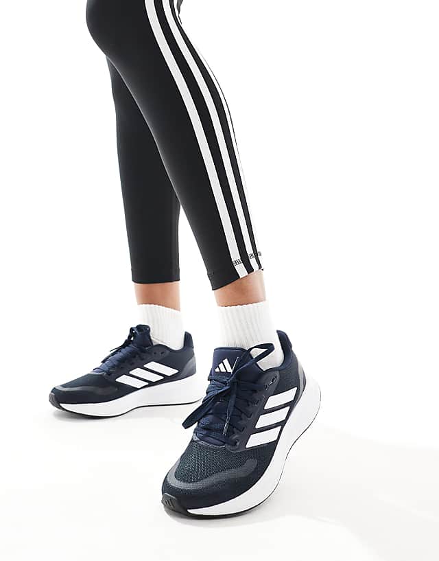 asos adidas Running RunFalcon 5 trainers in navy black and white