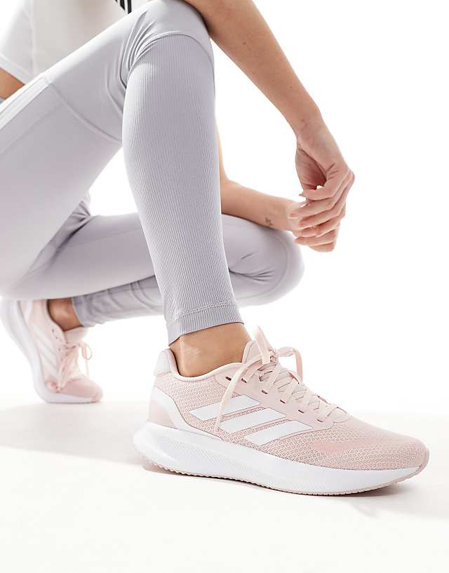 Asos Adidas Running RunFalcon 5 Trainers In Peach And White
