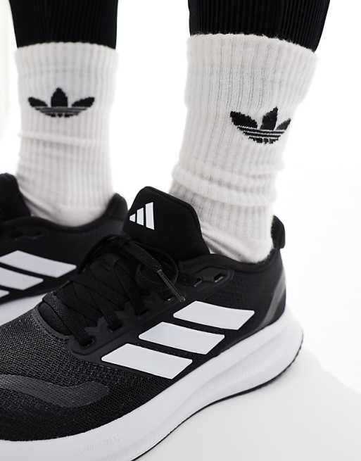 Asos Adidas Running RunFalcon Trainers In Black And White
