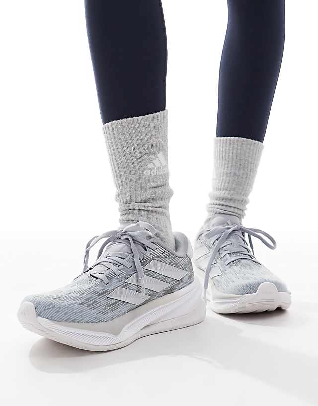 Asos Adidas Running Supernova Comfortglide In Grey And Silver