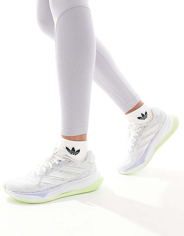 Asos Adidas Running Supernova Comfortglide Trainers In Lime Grey And Silver