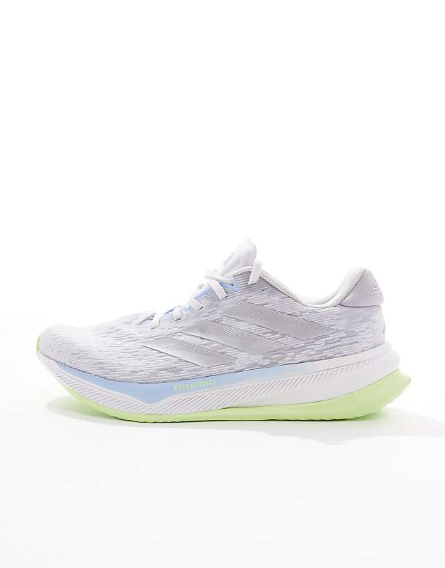 Asos Adidas Running Supernova Comfortglide Trainers In Grey Silver And Lime