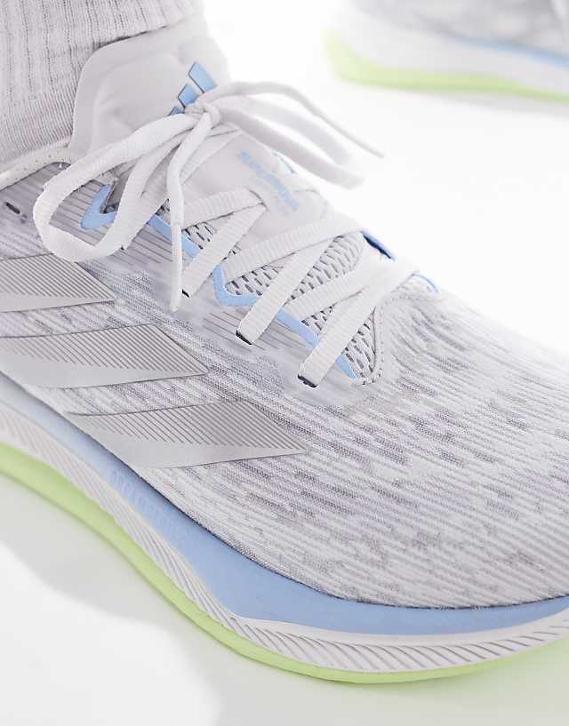 Asos Adidas Running Supernova Comfortglide Trainers In Grey Silver And Lime