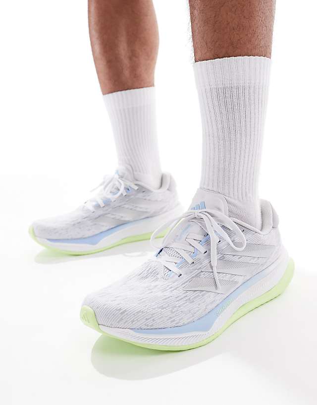 asos adidas Running Supernova Comfortglide trainers in grey silver and lime