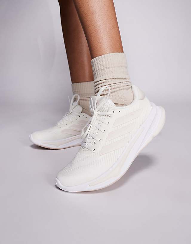 Asos Adidas Running Supernova Ease Trainers In White And Mauve