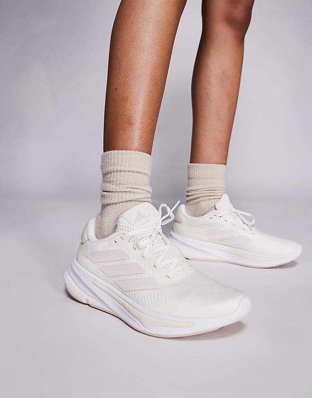 asos adidas Running Supernova Ease trainers in white and mauve