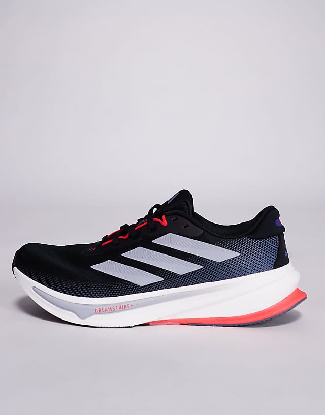 Asos Adidas Running Supernova Rise 2 Trainers In Black Grey And Red
