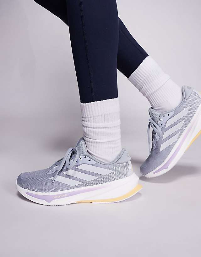 asos adidas Running Supernova Rise 2 trainers in grey and silver