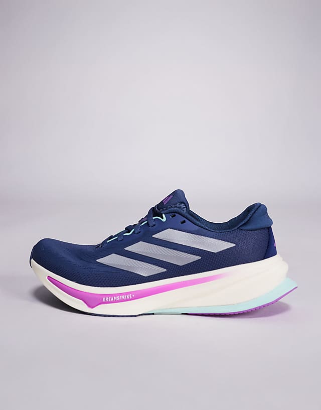 Asos Adidas Running Supernova Rise 2 Trainers In Navy And Purple
