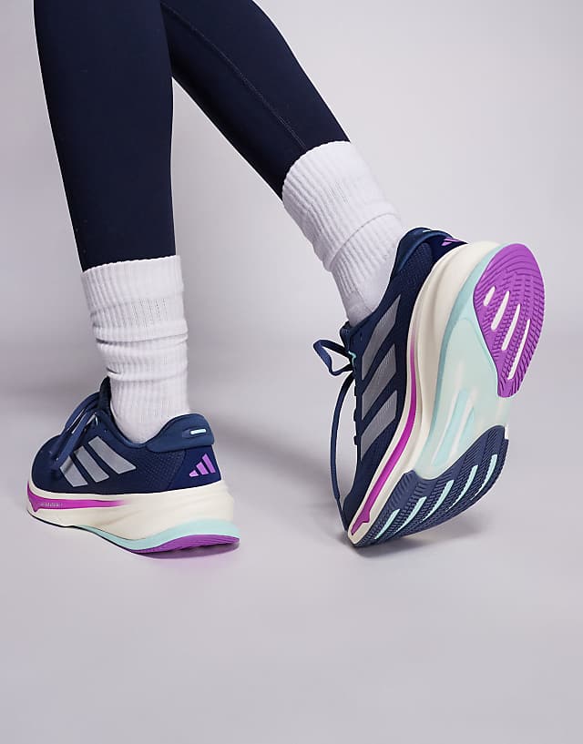 Asos Adidas Running Supernova Rise 2 Trainers In Navy And Purple