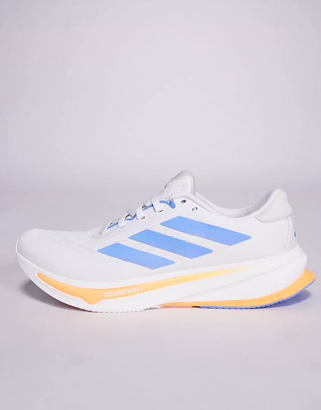 Asos Adidas Running Supernova Rise 2 Trainers In White Blue And Orange