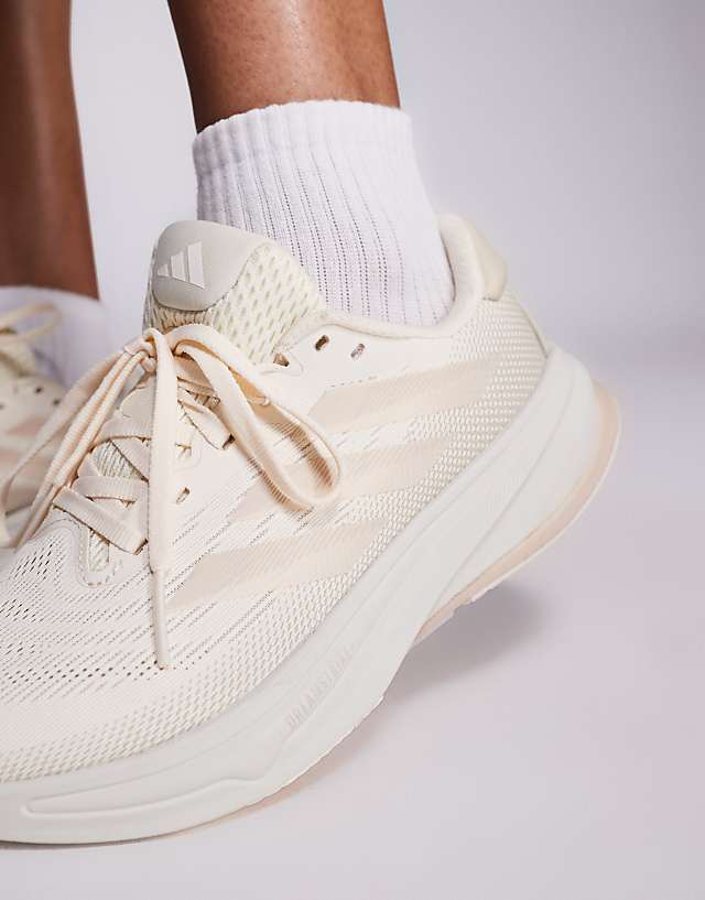Asos Adidas Running Supernova Rise 2 Trainers In White And Beige