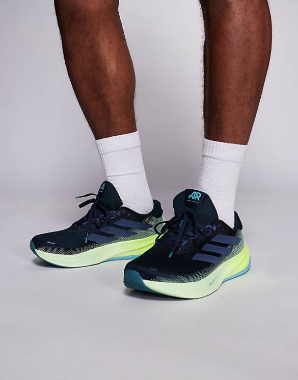 asos adidas Running Supernova Rise ATR in navy and yellow