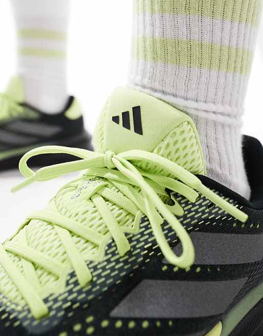 Asos Adidas Running Supernova Stride 2 In Black And Lime