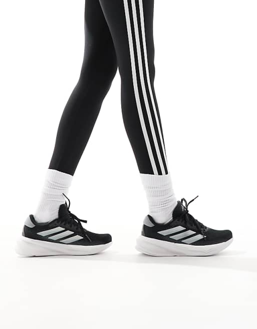 asos adidas Running Supernova Stride 2 in black grey and white