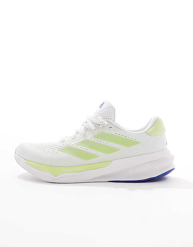 Asos Adidas Running Supernova Stride 2 In White And Lime