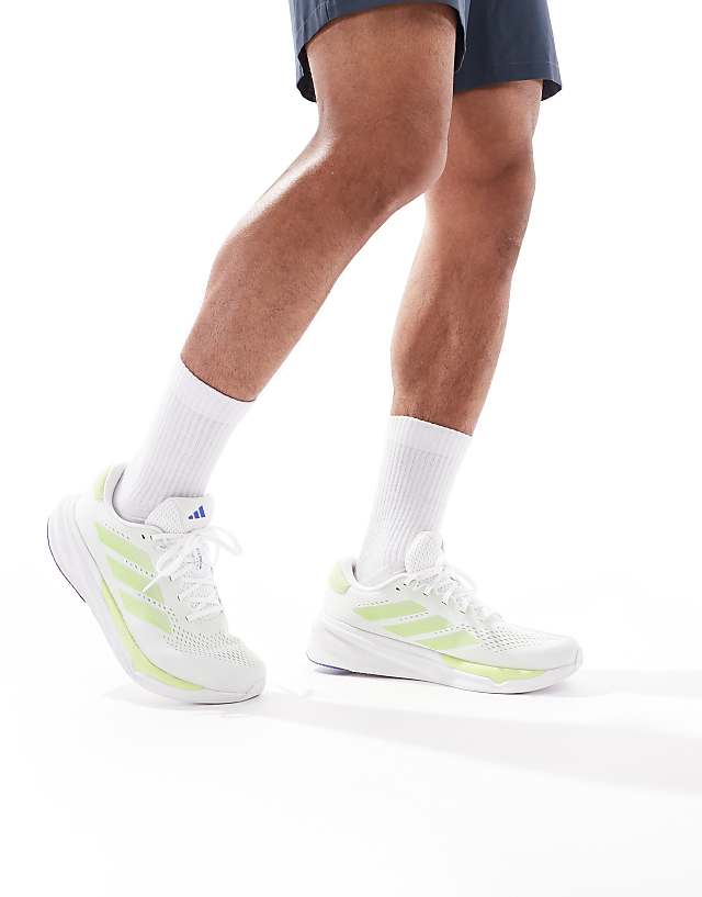 asos adidas Running Supernova Stride 2 in white and lime