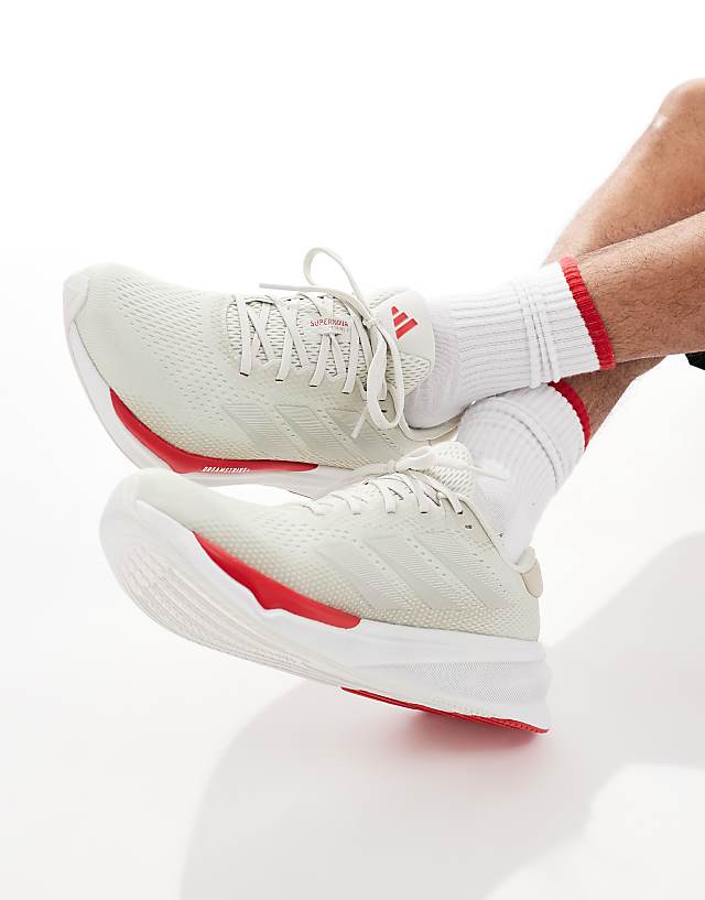 Asos Adidas Running Supernova Stride 2 In White And Red