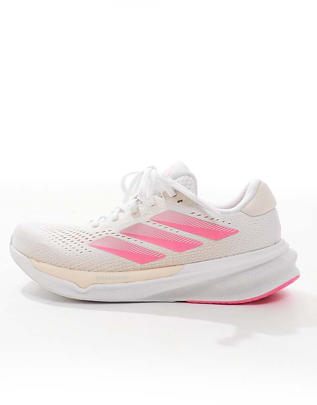 Asos Adidas Running Supernova Stride 2 In White Peach And Pink