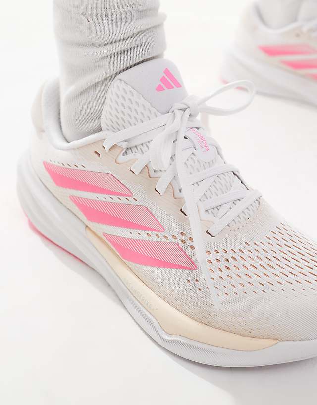 Asos Adidas Running Supernova Stride 2 In White Peach And Pink