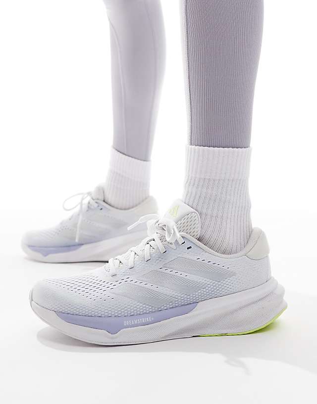 Asos Adidas Running Supernova Stride 2 Trainers In Grey Violet And Lime
