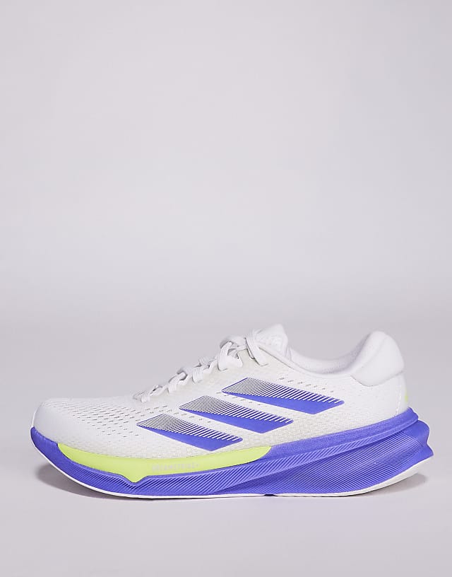 Asos Adidas Running Supernova Stride 2 Trainers In White Silver And Purple