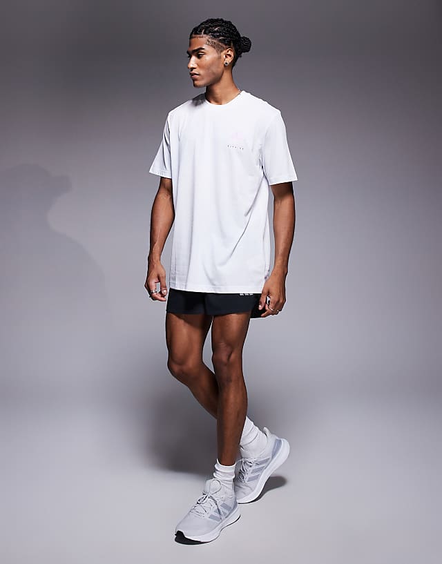 Asos Adidas Running T-shirt With Retro Back Print In White