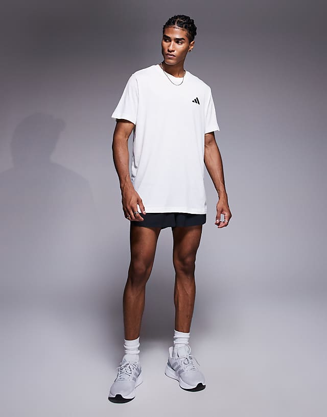 Asos Adidas Running T-shirt With Sun Back Print In Off White