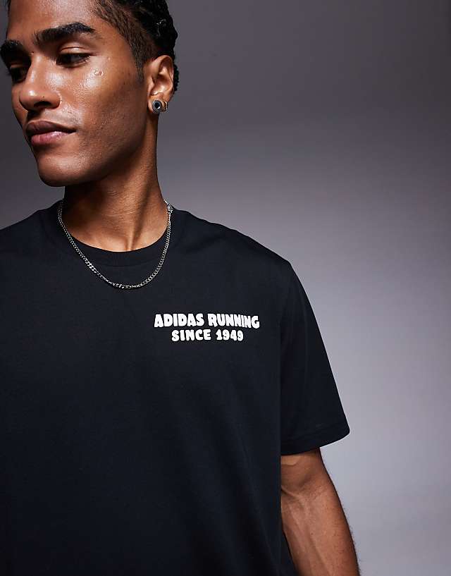 Asos Adidas Running T-shirt With Taco Graphic In Black