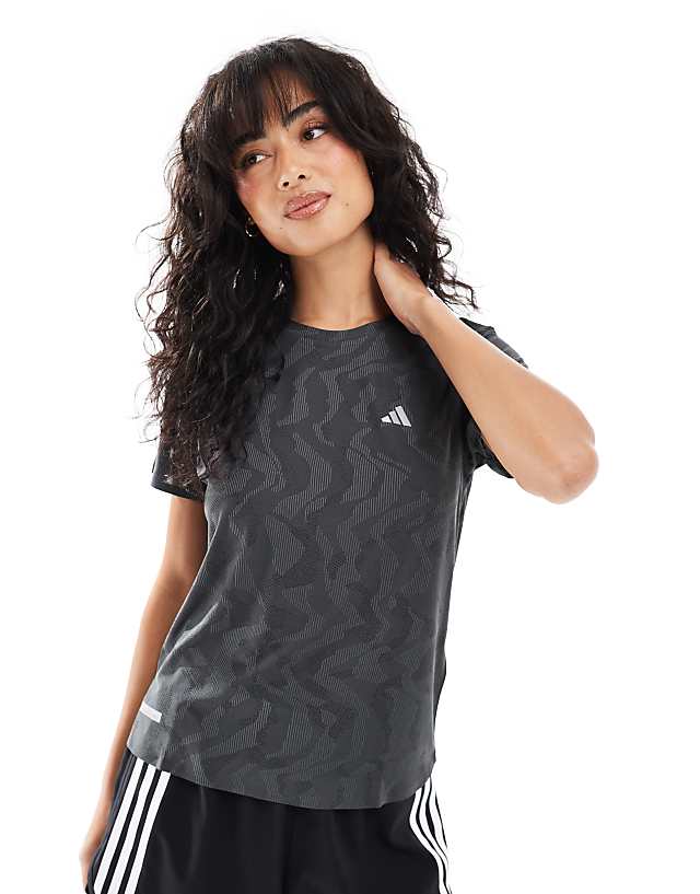 asos adidas Running ultimate heat.rdy engineered t-shirt in multi