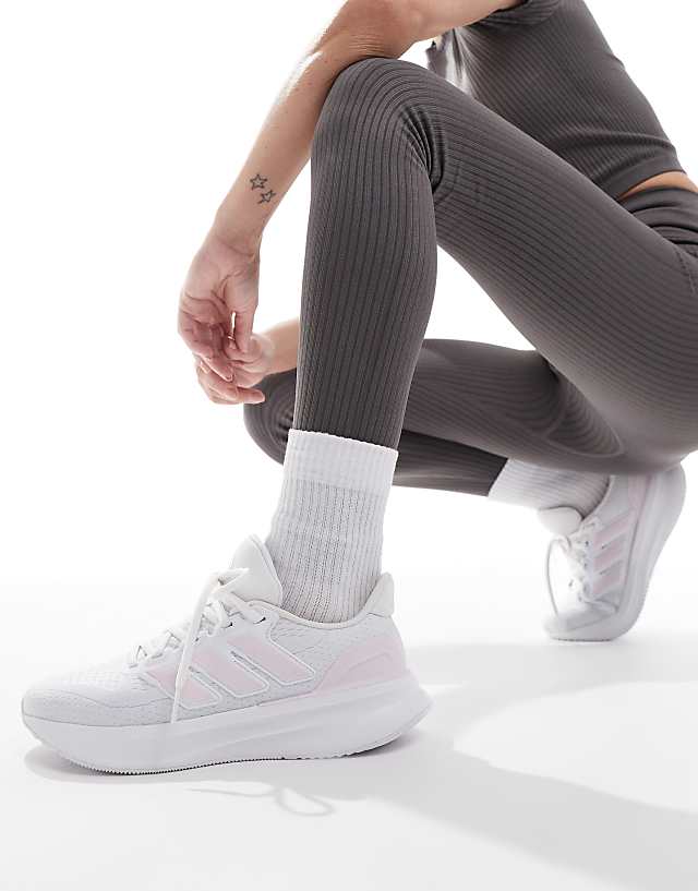asos adidas Running Ultrarun 5 trainers in white and pink