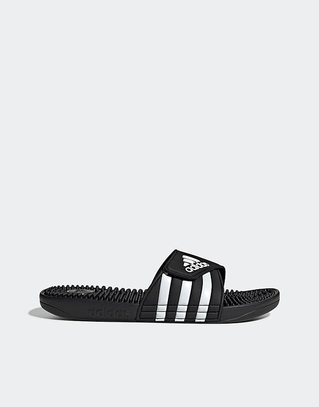 asos adidas Sportswear Adissage sliders in black and white