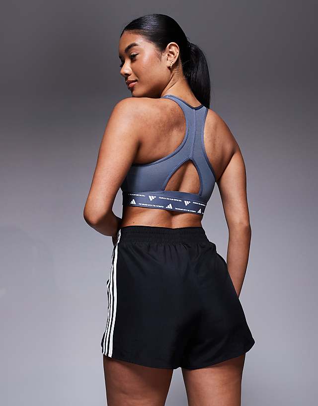 Asos Adidas Training 3 Stripe High Waisted Shorts In Black