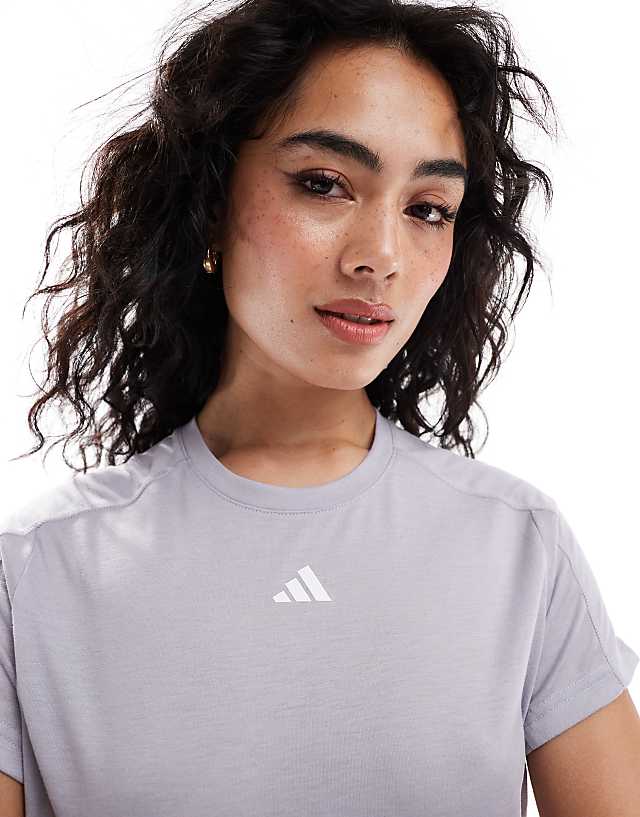 Asos Adidas Training Aeroready Essentials T-shirt In Grey