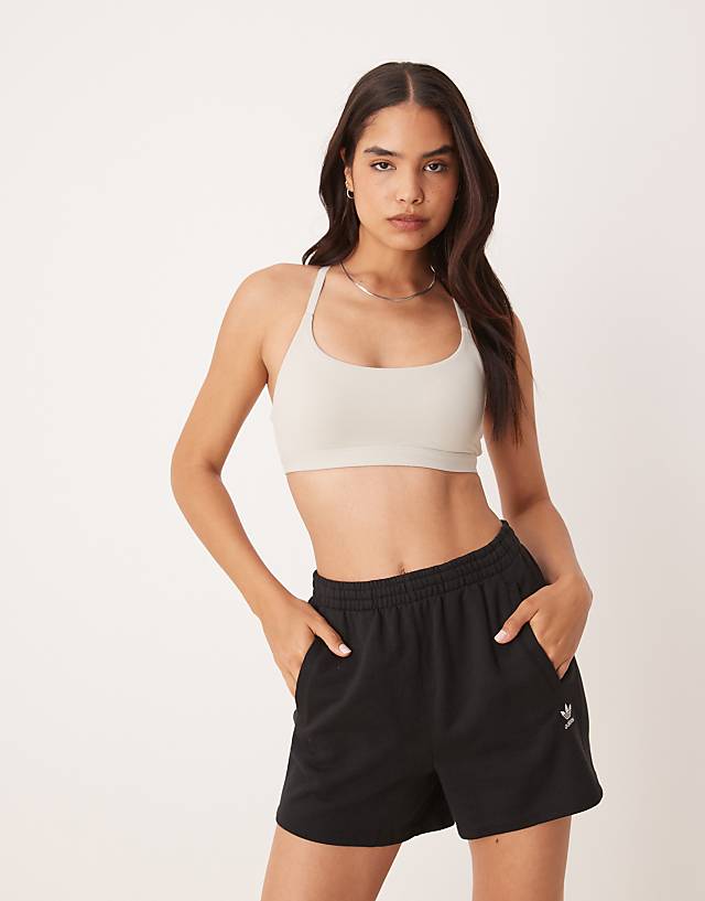 asos adidas Training All Me light support sports bra in stone
