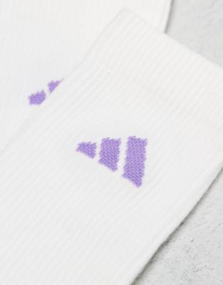 Asos Adidas Training Crew Socks In Grey White Lilac 3 Pack