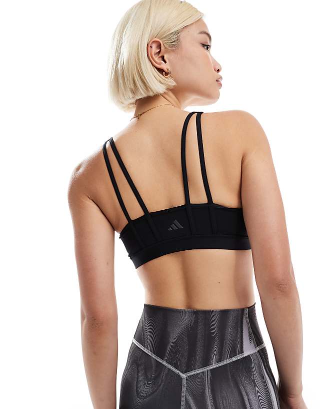 Asos Adidas Training D4T Light Support Sports Bra In Black