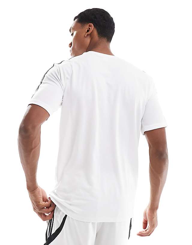 Asos Adidas Training Essential 3 Stripe T-shirt In White