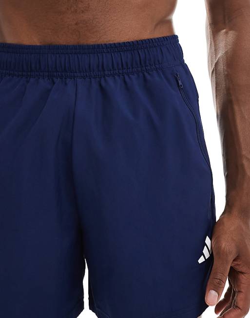 Asos Adidas Training Essential 5 Inch Woven Shorts In Navy