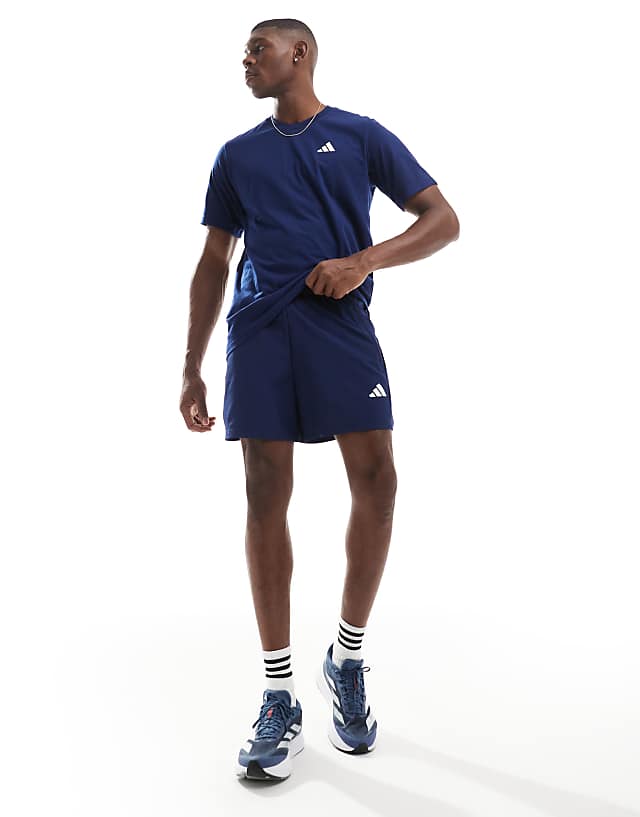 Asos Adidas Training Essential 5 Inch Woven Shorts In Navy