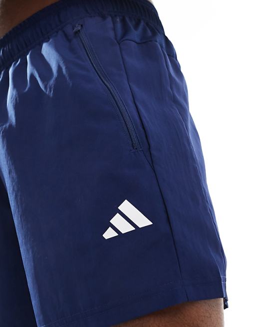 Asos Adidas Training Essential 5 Inch Woven Shorts In Navy